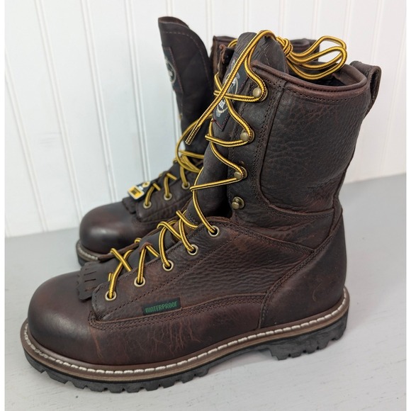 Georgia Men\'s Boots G103 Steel Toe Logger Work Lace-To-Toe Waterproof 8.5M‎ NOB main image 8